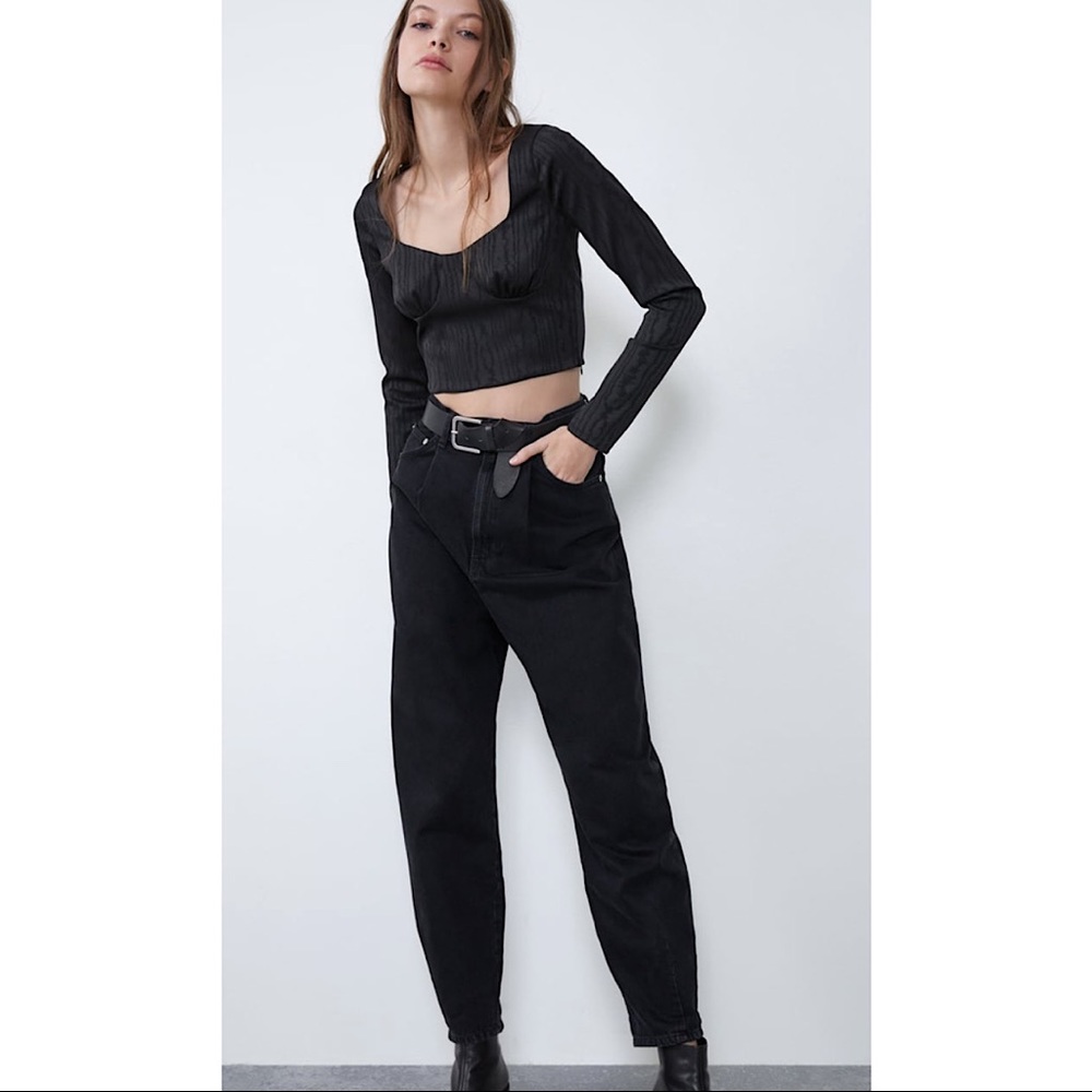 Zara Satin Effect Crop Top